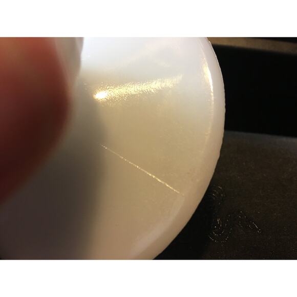 Vintage MILK GLASS Vase Footed Octagon Flared Top Raised Grapevine Pattern - Picture 10 of 10